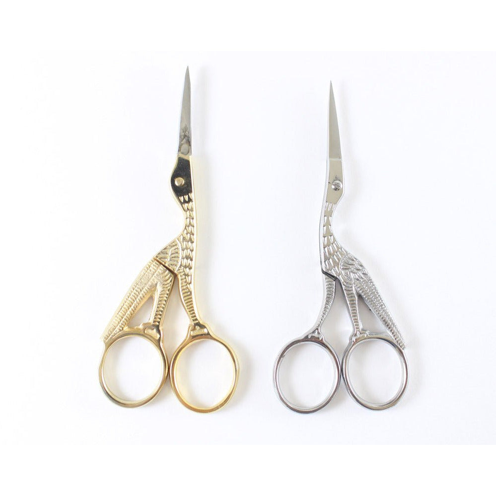 4.5-Inch Stork Embroidery Gold & Silver Scissor Combination - KIT-SC61450 - ToolUSA