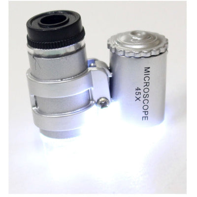 45X Microscope W/ Attached Swivel Power Pack, 2 LED Lights, 1 UV Light - MG-18320 - ToolUSA