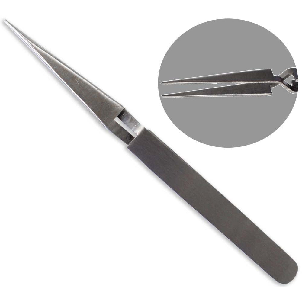 4.75 Inch Cross-Lock Steel Tweezers (Pack of: 2) - S1-08565-Z02 - ToolUSA