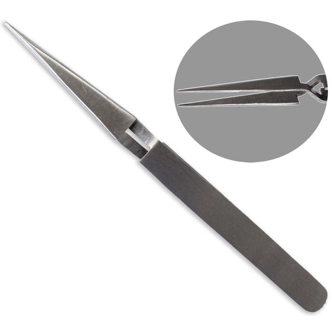 4.75 Inch Cross-Lock Steel Tweezers (Pack of: 2) - S1-08565-Z02 - ToolUSA