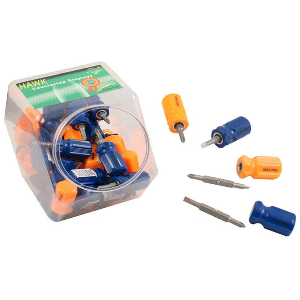 48 Piece 3 Inch Reversible, "Stubby" Screwdriver, Phillips and Slotted - PS-99121 - ToolUSA