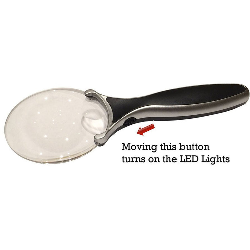 4x/2.5x Rimless LED Handheld 8 Inch Magnifier - MG-15082 - ToolUSA