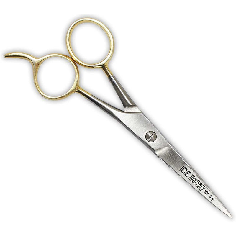 5-1/2 Inch Barber Scissors With 2-1/4 Inch Extra Sharp Blades, And Golden Finger Holes - SC-74550 - ToolUSA