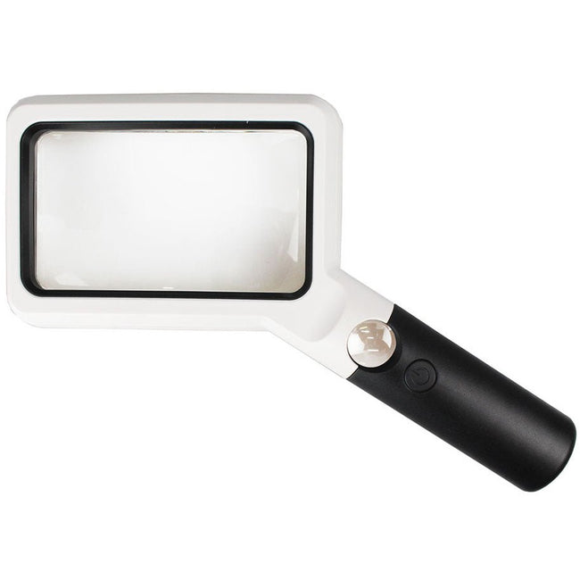 5-1/4 X 3-1/2 Inch Rectangular Hand-Held Magnifier With 2 Rows of COB Lights And 4-1/2 Inch Handle - MP7543-COB - ToolUSA