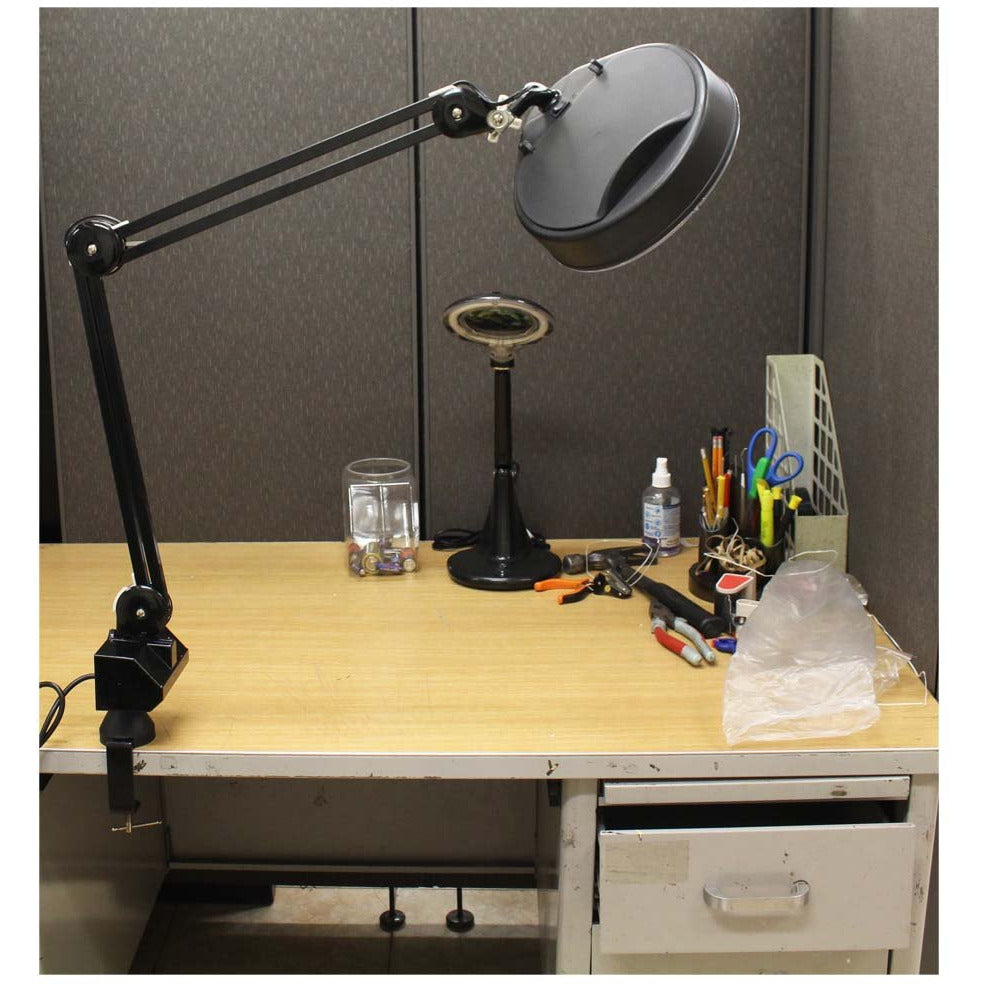 5" 3x Magnifying 32" Clamping Lamp, Black (Pack of: 1) - MG-19250 - ToolUSA