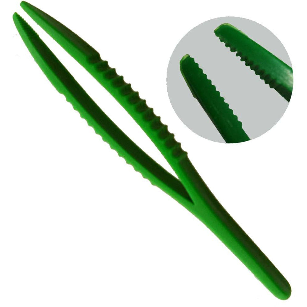 5 Inch Green Plastic Tweezers (Pack of: 6) - S1-41001-Z06 - ToolUSA