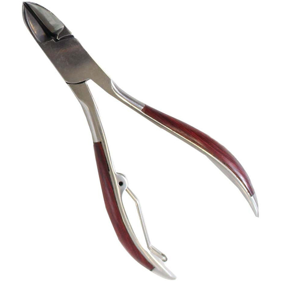 5 Inch Stainless Steel Nail Clipper with Inlaid Rosewood Handles - B-89081 - ToolUSA