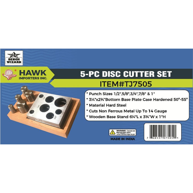 5 Pc. Disc Cutter Set - TJ-07505 - ToolUSA