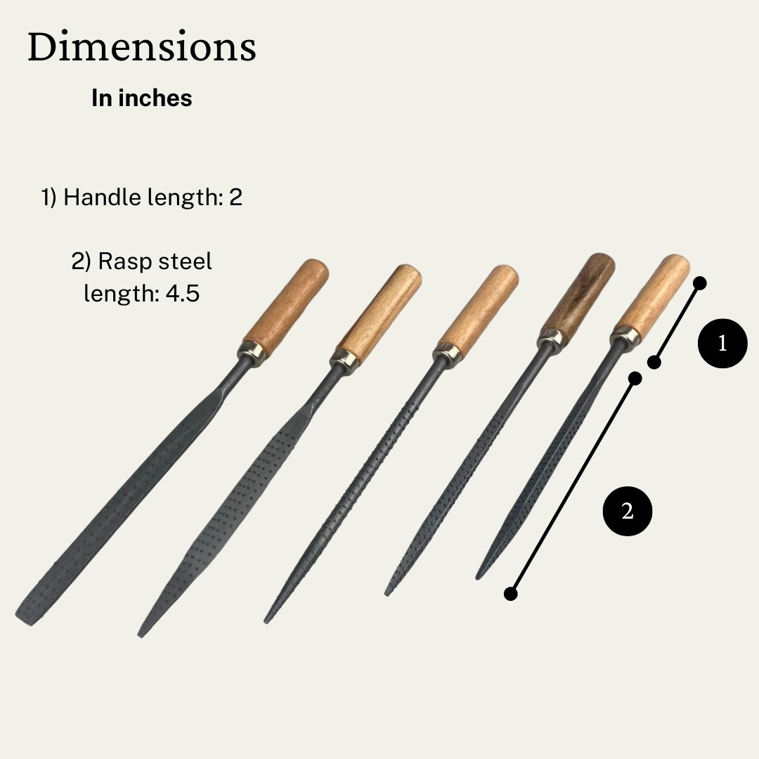 Small Rasp Set 5-Piece 7-Inch Wood Rasp Set - Round, Square, Rectangular - F-00385 ...