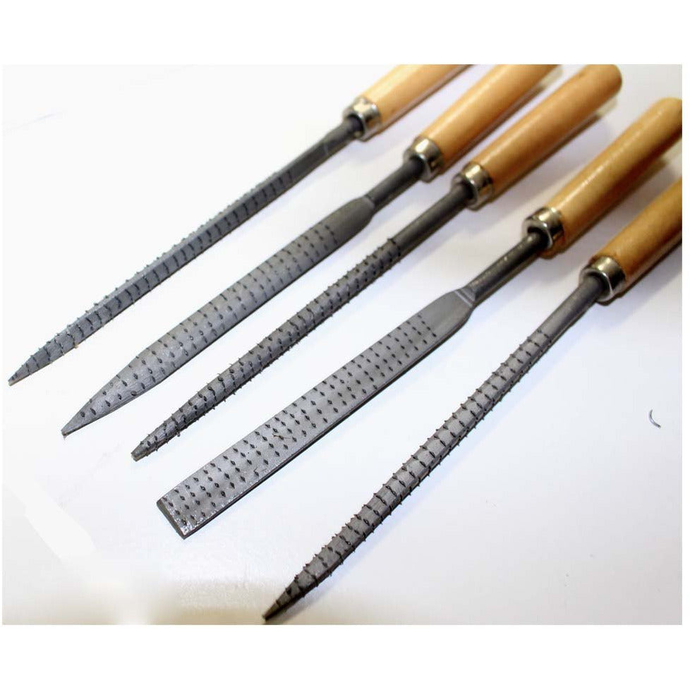 5-Piece 7-Inch Wood Rasp Set - Round, Square, Rectangular - F-00385 ...