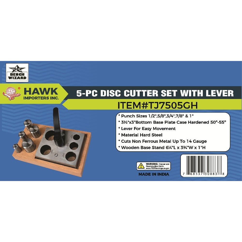 5 Piece Disc Cutter Set - TJ7505GH - ToolUSA