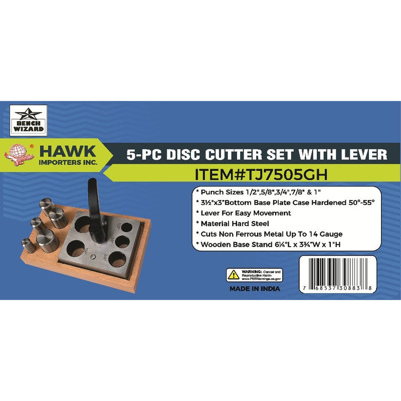 5 Piece Disc Cutter Set - TJ7505GH - ToolUSA