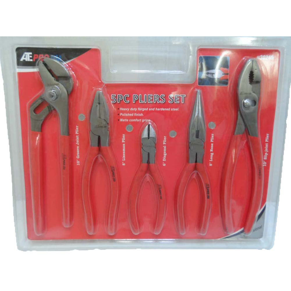5 Piece Drop Forged Variety Pliers Set - TP3715-YT - ToolUSA
