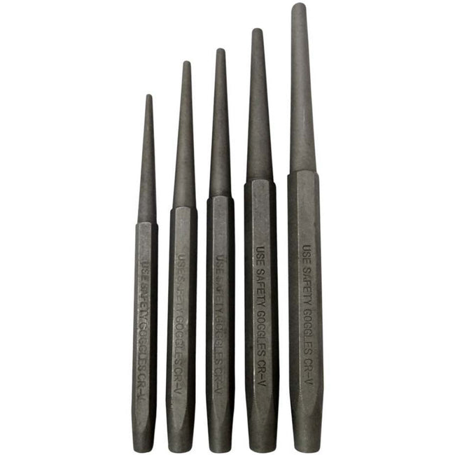 5 Piece Metal Taper Punch Set - TZ01-07705 - ToolUSA