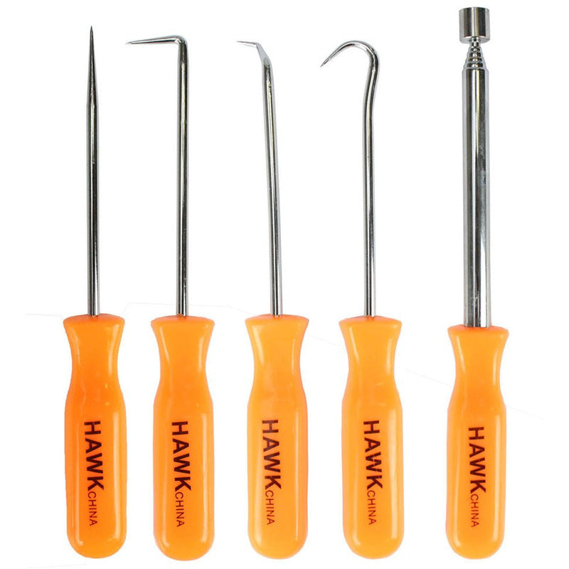 5 Piece Picks and Hooks Set with Extendable Pick-Up Magnet - S1-98550 - ToolUSA