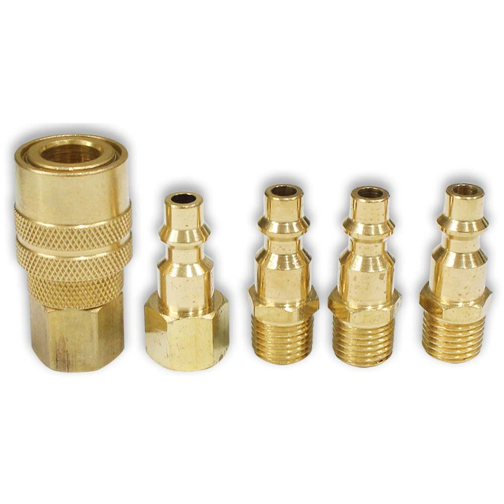 5 Piece Quick Brass Coupler Set - TU-FR-8237 - ToolUSA