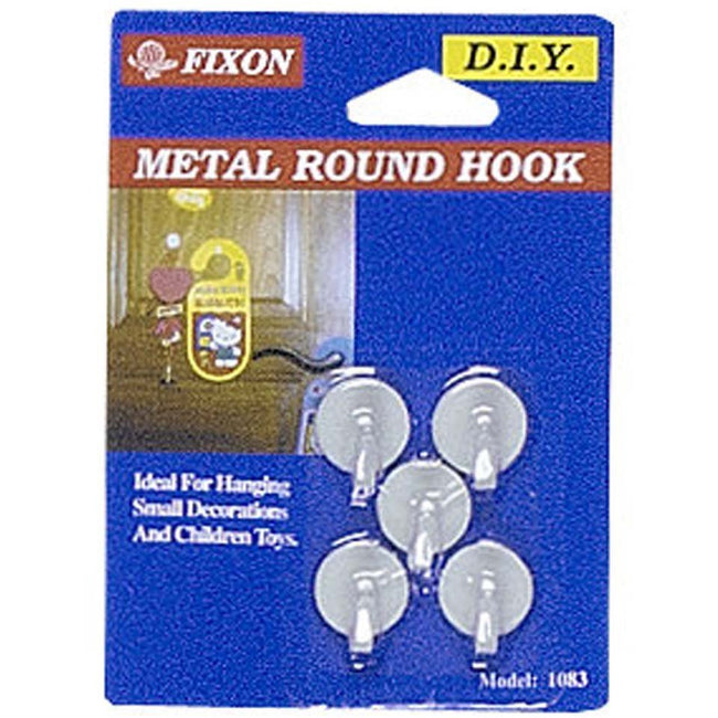 5 Piece Round Metal Hooks (Pack of: 1) - H-41083 - ToolUSA