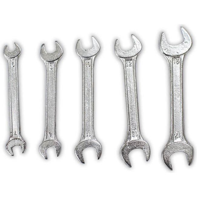5 Piece Set of Double Open Ended Spanner Wrenches with Storage Case - TP-02025 - ToolUSA