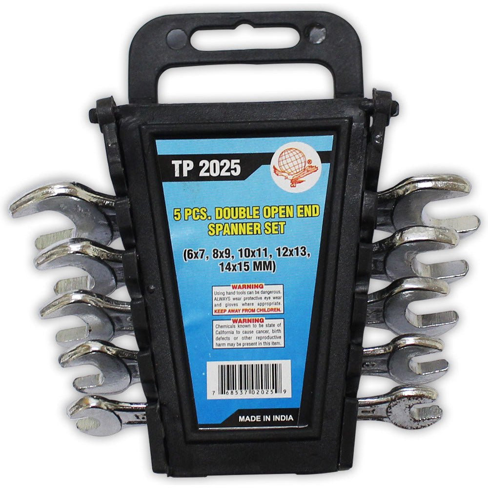 5 Piece Set of Double Open Ended Spanner Wrenches with Storage Case - TP-02025 - ToolUSA