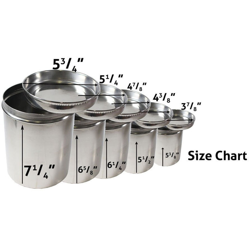 5 Piece Stainless Steel Canister Set - U-00055 - ToolUSA