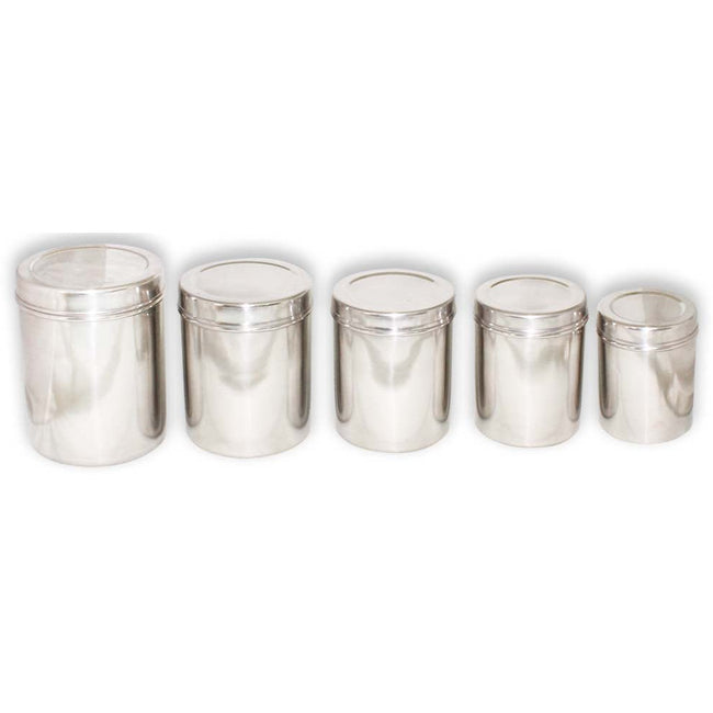 5 Piece Stainless Steel Canister Set - U-00055 - ToolUSA