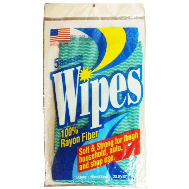 5 Piece Strong & Absorbent - 100% Rayon Fiber Wipes (Pack of: 4) - WIPES-YH - ToolUSA