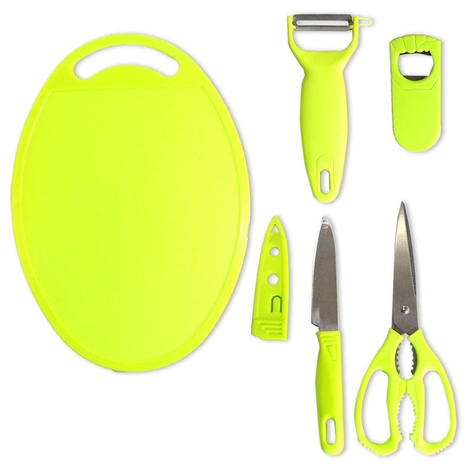 5 Piece Sunshine Lime Green Kitchen Accessories Set - PK1007-5-YX - ToolUSA