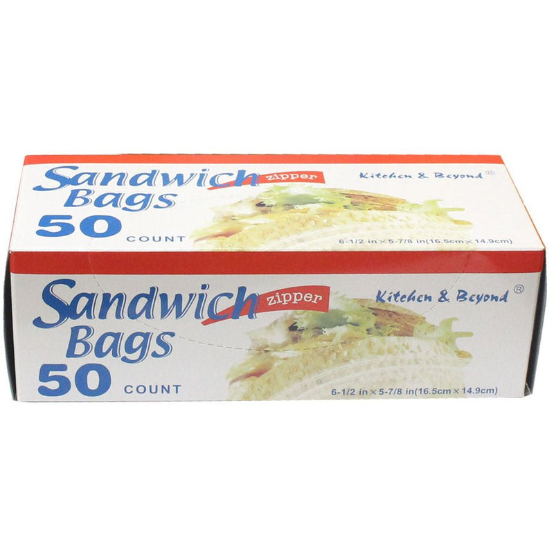 50 Count Clear Plastic Zipper Top Sandwich Bags (Pack of: 2) - D3-SAND-Z050-Z02 - ToolUSA