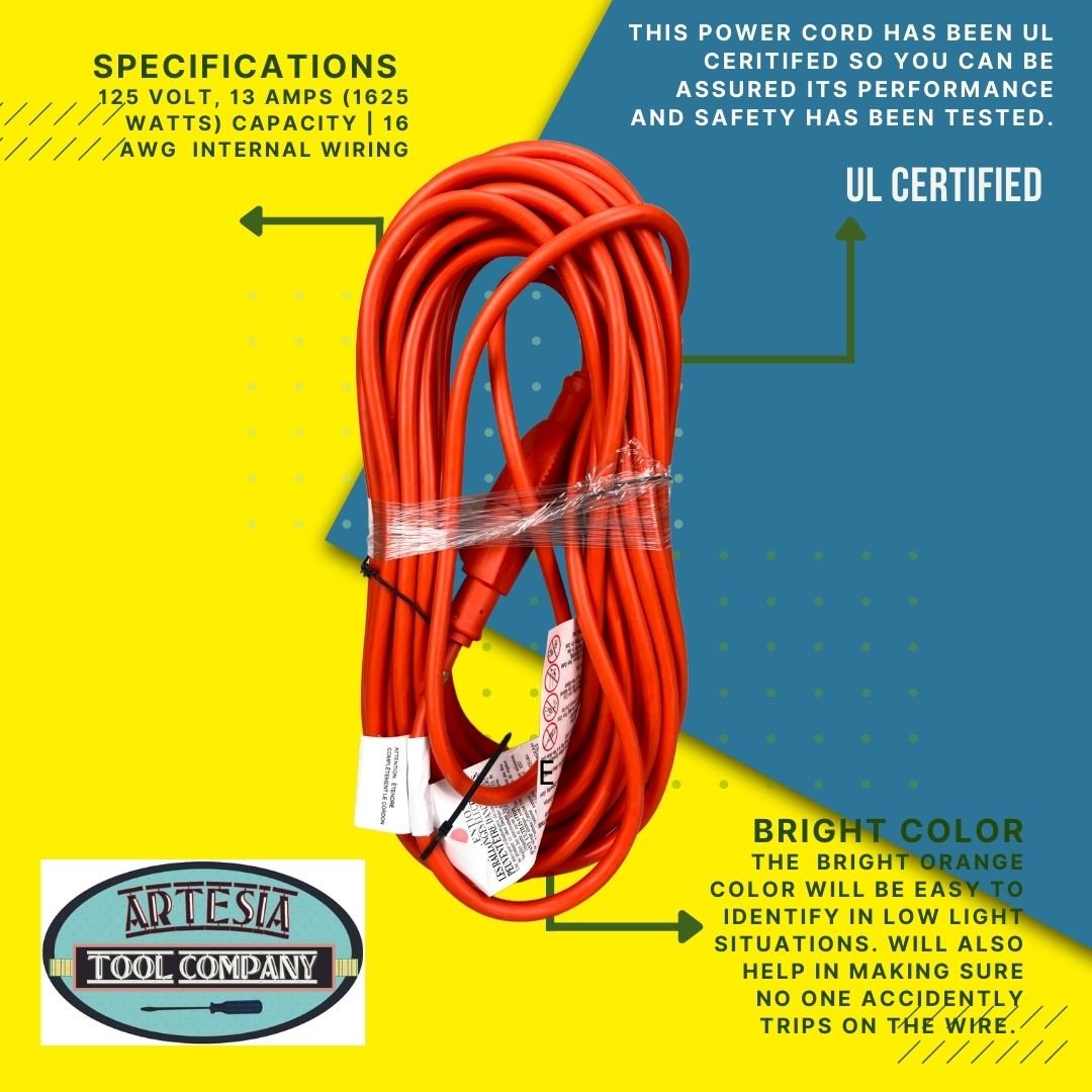 50 Ft. Powercord, UL Certified - TE-01051 - ToolUSA