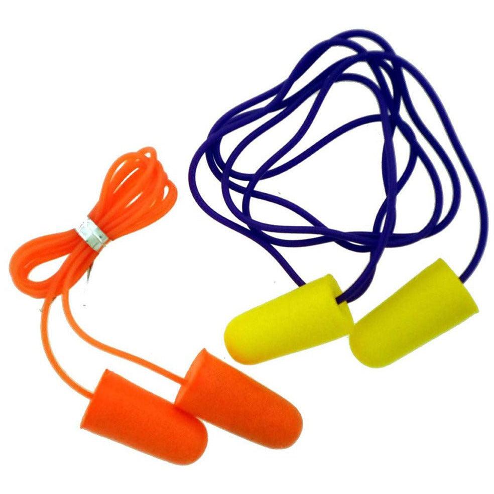 50 Pairs Noise Reduction Earplugs Box - Adjoining Cords in Two Colors - SF-14837 - ToolUSA