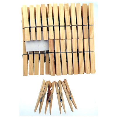 50 Pc. Wooden Clothes Pin - TZ4470-YH - ToolUSA