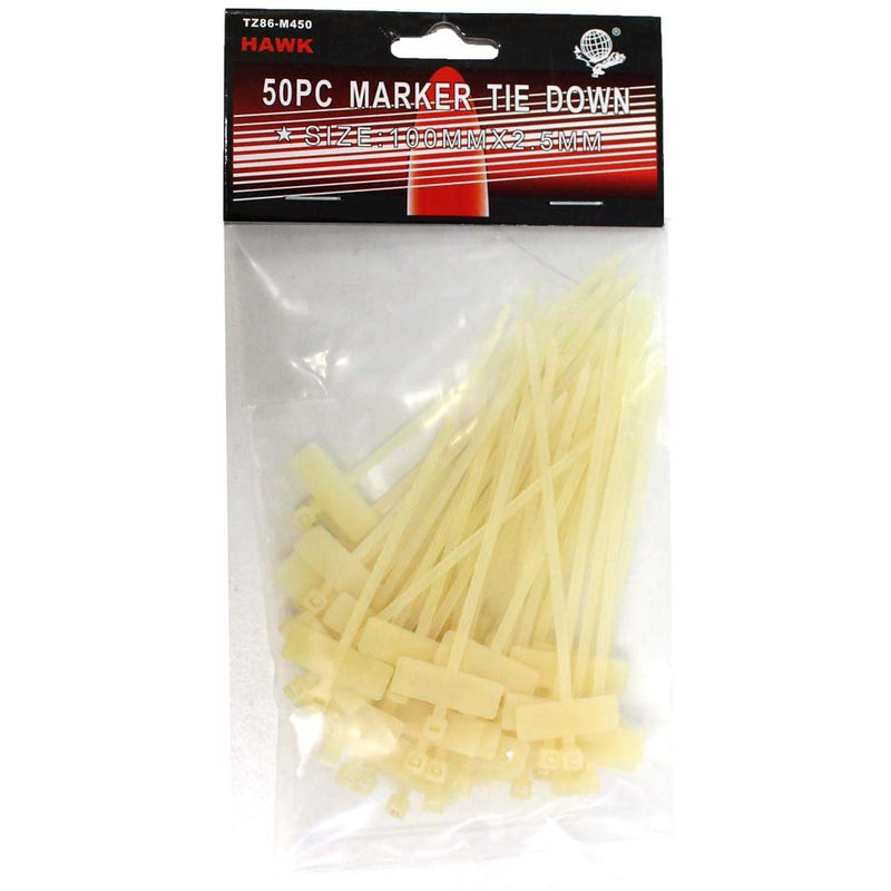 50 Piece 4 Inch Zip Ties with Markers (Pack of: 2) - TZ03-98645-Z02 - ToolUSA