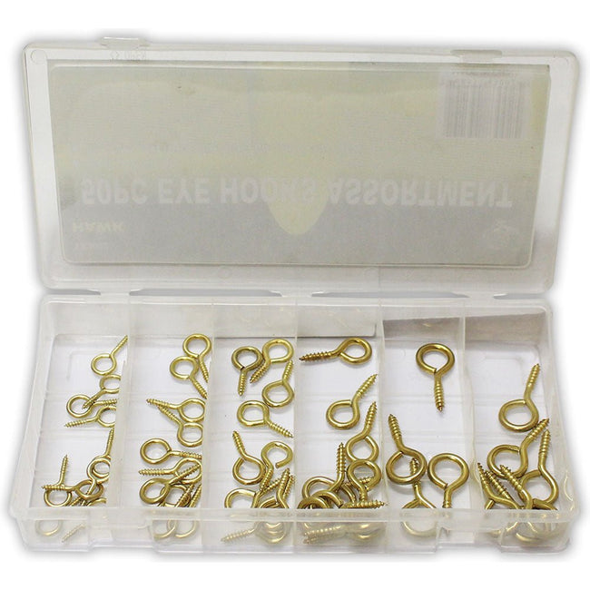 50 Piece Eye Hook Assortment - HW-83002 - ToolUSA