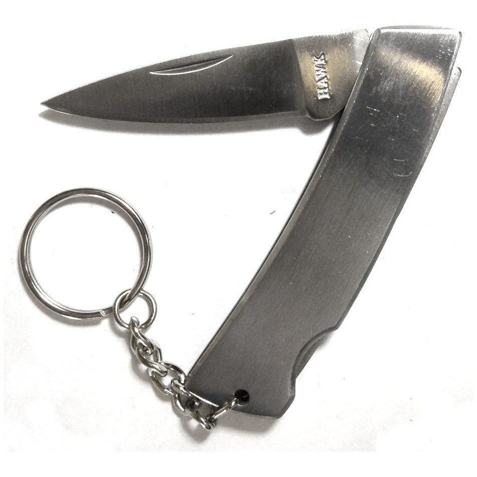 5.5 Inch Polished Stainless Steel Pocket Knife On Key Chain - PK-09217 - ToolUSA