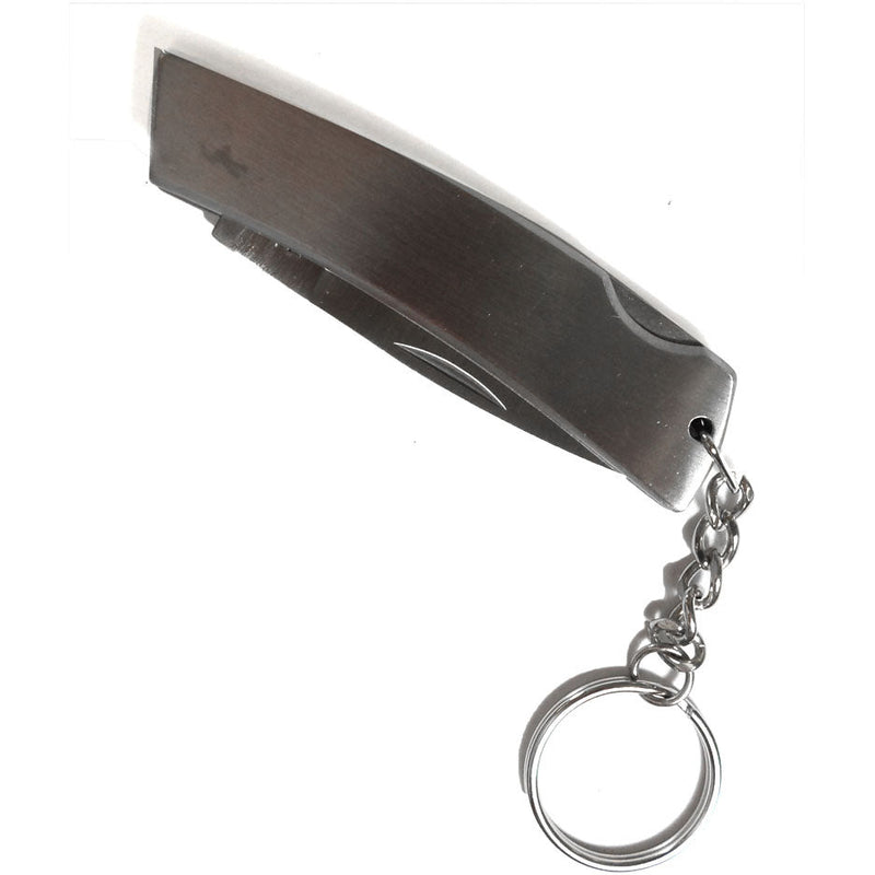 5.5 Inch Polished Stainless Steel Pocket Knife On Key Chain - PK-09217 - ToolUSA