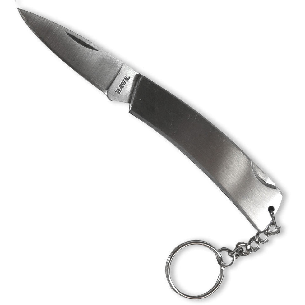 5.5 Inch Polished Stainless Steel Pocket Knife On Key Chain - PK-09217 - ToolUSA
