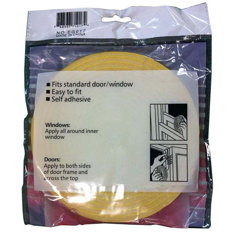 5.5 Yards x 1/2" Self-Adhesive Door & Window Weather Stripping - H-71017 - ToolUSA