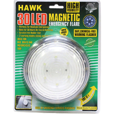 6" Diameter Magnetic Clear White Flasher With 30 Led Lights - SF-00549 - ToolUSA