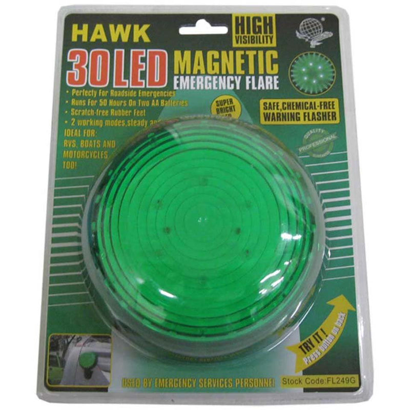 6" DIAMETER MAGNETIC GREEN FLASHER WITH 30 LED LIGHTS - SF-00449 - ToolUSA