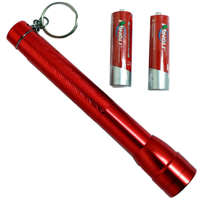 6 Inch Aluminum Flashlight with Key Ring - Batteries Included (Pack of: 2) - FL-00801-Z02 - ToolUSA
