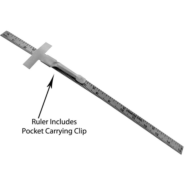 6 Inch Stainless Steel Pocket Ruler (Pack of: 2) - TM-11060-Z02 - ToolUSA