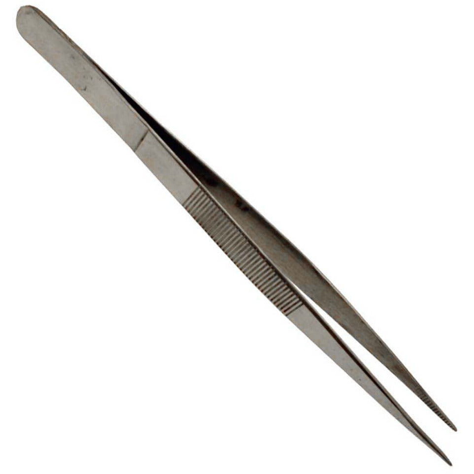 6" Long Medium Capacity Diamond Tweezers - Straight, Pointed Tips & Textured Grip (Pack of: 2) - S1-08542-Z02 - ToolUSA