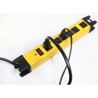 6 Outlet Power Strip Surge Protector With Heavy Duty Metal Housing And Built In Cord Wrap - TE2266 - ToolUSA