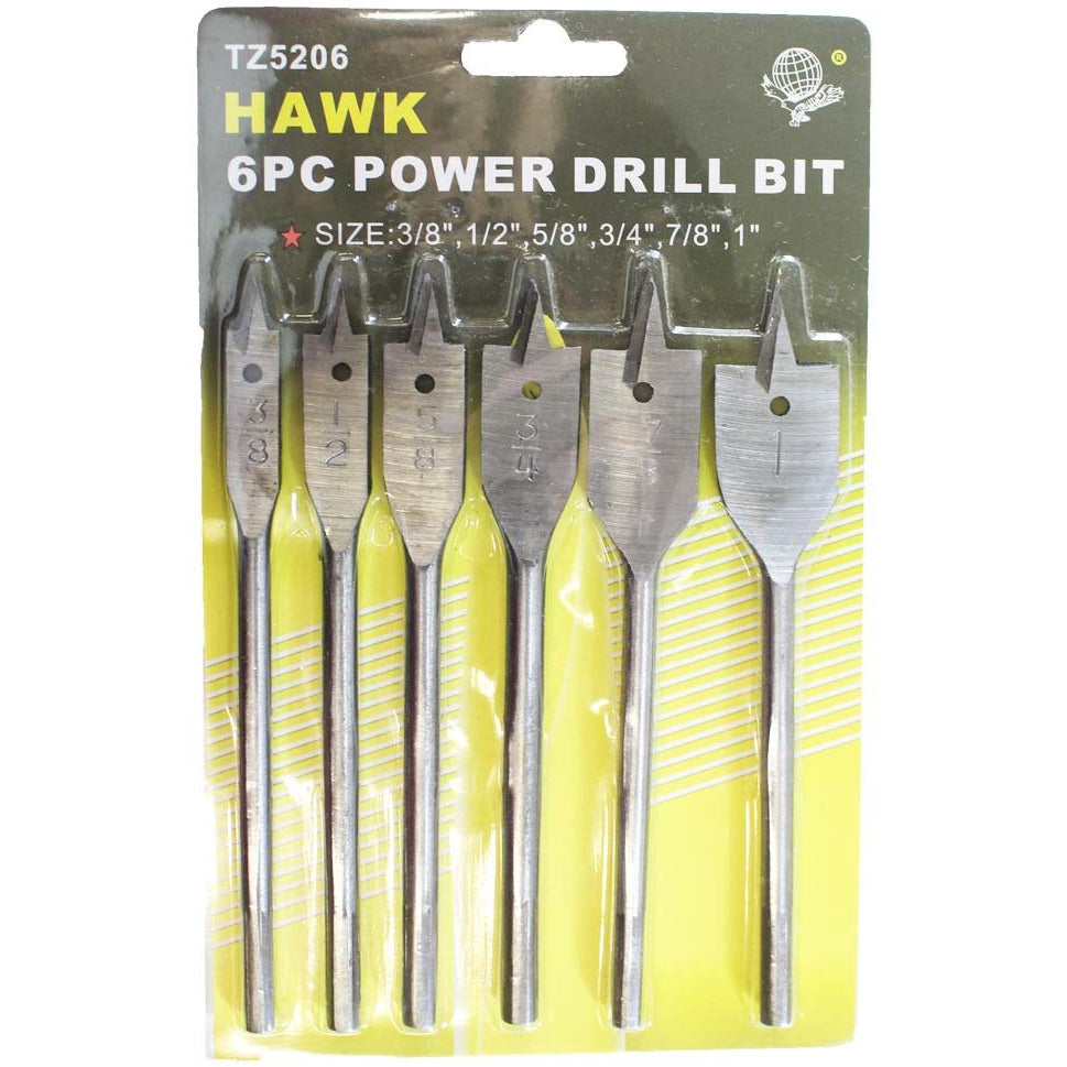 6 Pc Wood Drill Bits Set (Pack of: 1) - DRILL-05206 - ToolUSA