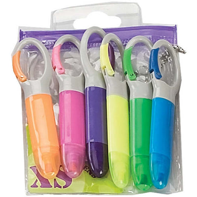 6 Piece 4 Inch Mini-Highlighter Pens in Pastel Colors - D-10606 - ToolUSA