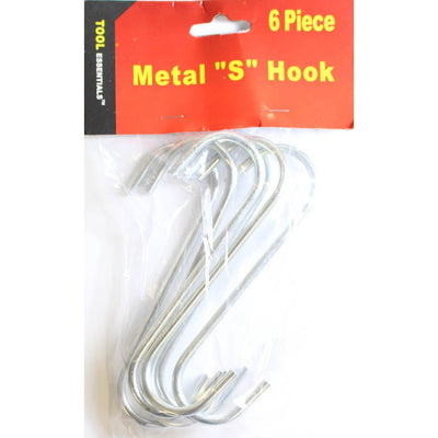 6 Piece 5-Inch Metal "S" Hooks Set - WP406-YH - ToolUSA