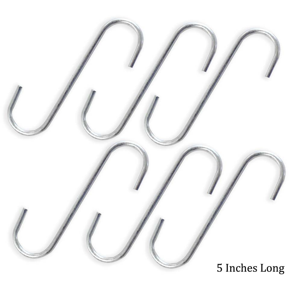 6 Piece 5-Inch Metal "S" Hooks Set - WP406-YH - ToolUSA