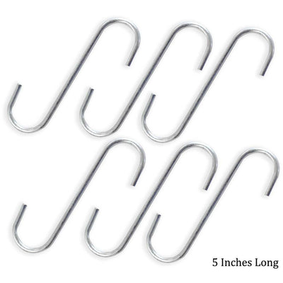 6 Piece 5-Inch Metal "S" Hooks Set - WP406-YH - ToolUSA