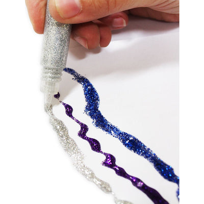 6 Piece 9ml Glitter Glue Pens in Various Colors - CR-91023 - ToolUSA