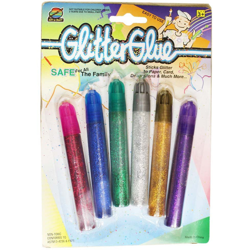 6 Piece 9ml Glitter Glue Pens in Various Colors - CR-91023 - ToolUSA